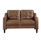 Mallory Brown Microfiber Loveseat front angle view