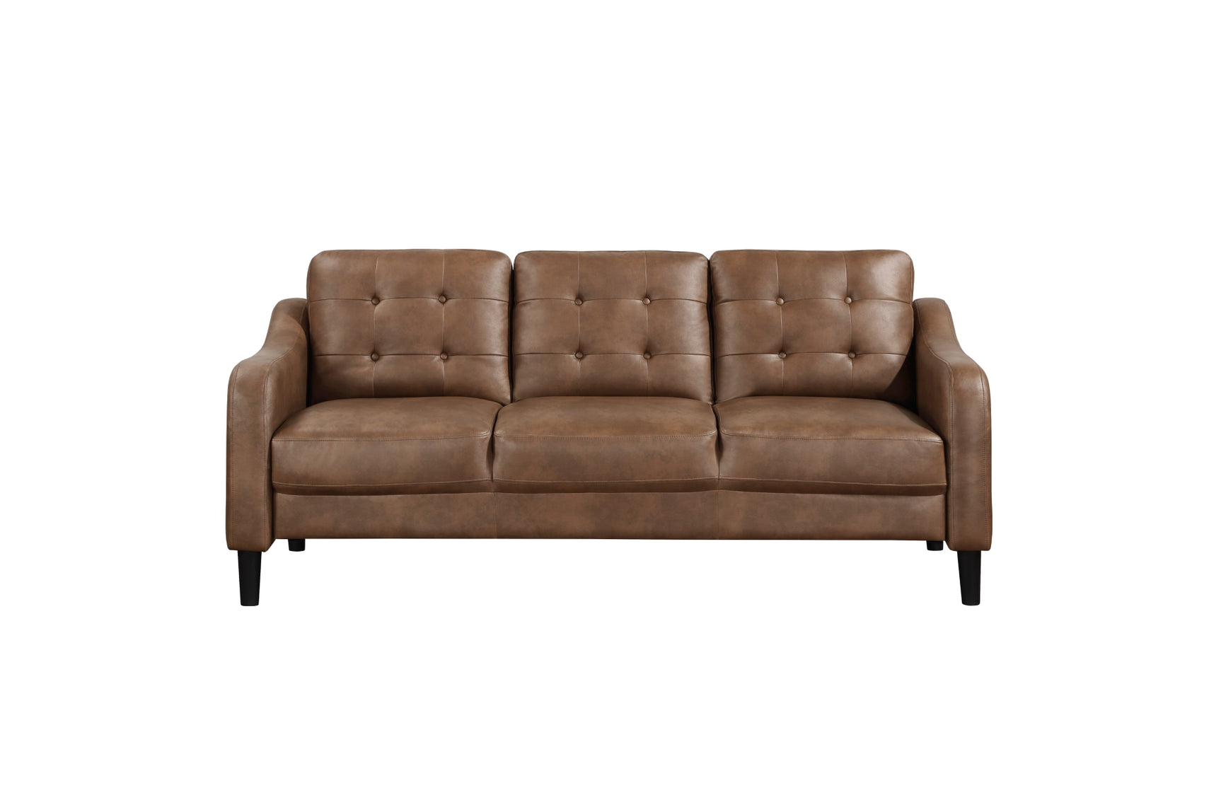 detailed close-up of brown microfiber upholstery