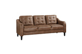 main view of Mallory Brown brown microfiber living room set