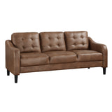 Mallory Brown Microfiber Sofa side angle view
