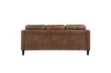 side perspective of Mallory Brown brown microfiber chair