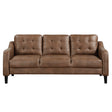 Mallory Brown Microfiber Sofa main front view