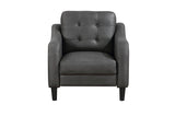 Mallory Gray Microfiber Living Room Set sofa group view