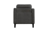 Mallory Gray Microfiber Living Room Set fabric swatch close-up