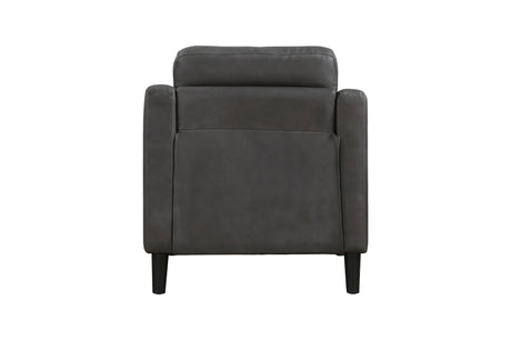 Mallory Gray Microfiber Living Room Set fabric swatch close-up