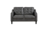 Mallory Gray Microfiber Living Room Set chair side angle