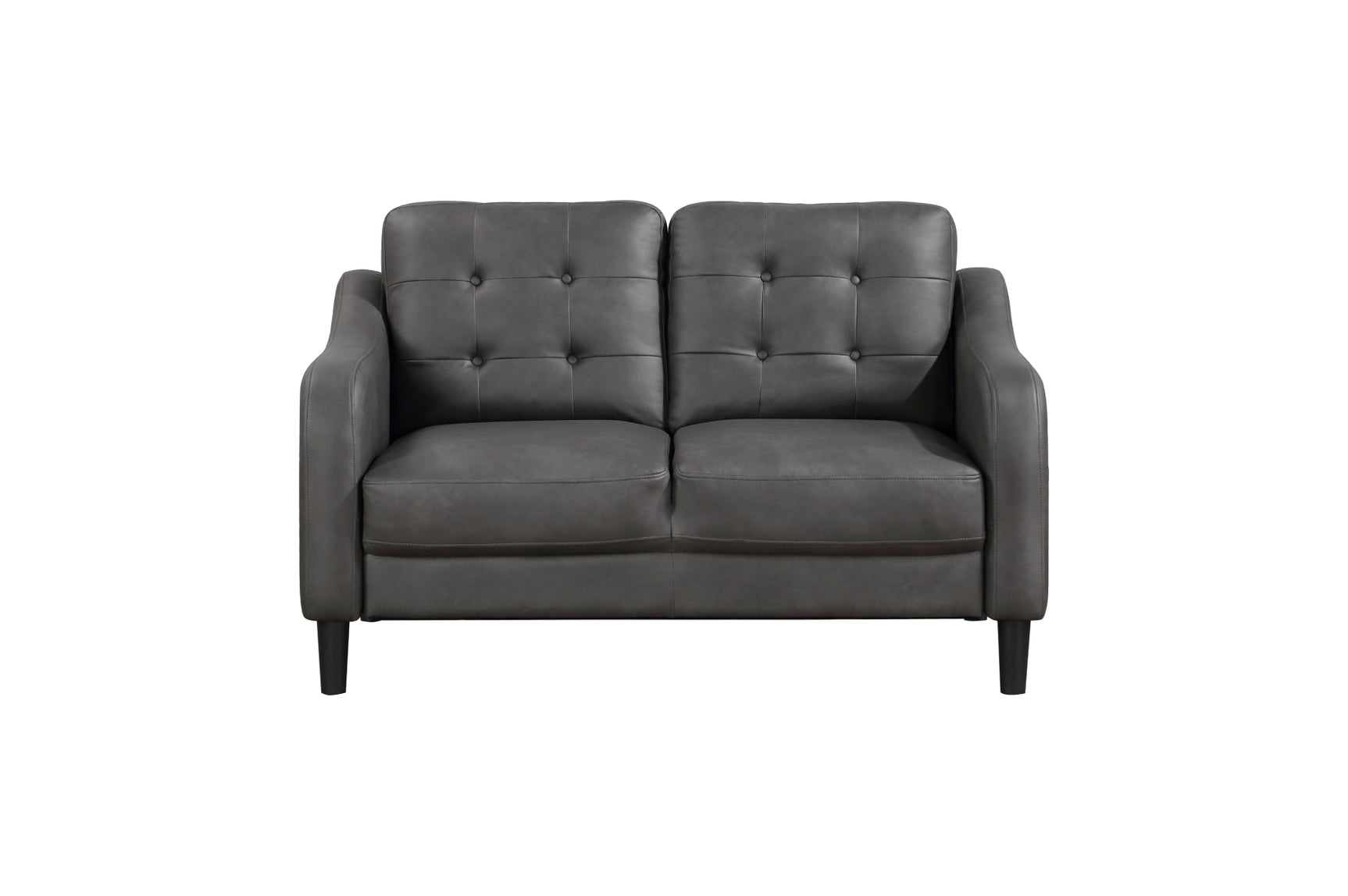 Mallory Gray Microfiber Living Room Set chair side angle