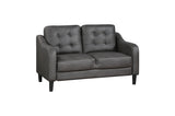 Mallory Gray Microfiber Living Room Set sofa close-up armrest