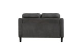 Mallory Gray Microfiber Living Room Set loveseat back view