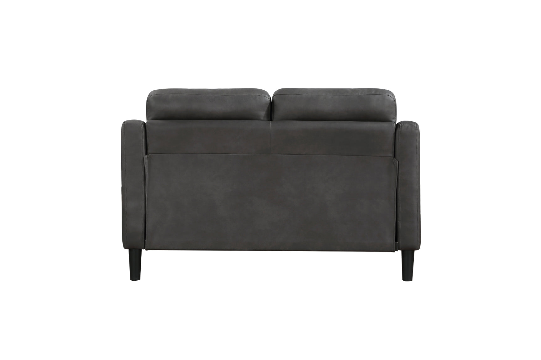 Mallory Gray Microfiber Living Room Set loveseat back view