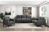 Mallory Gray Microfiber Living Room Set loveseat side view