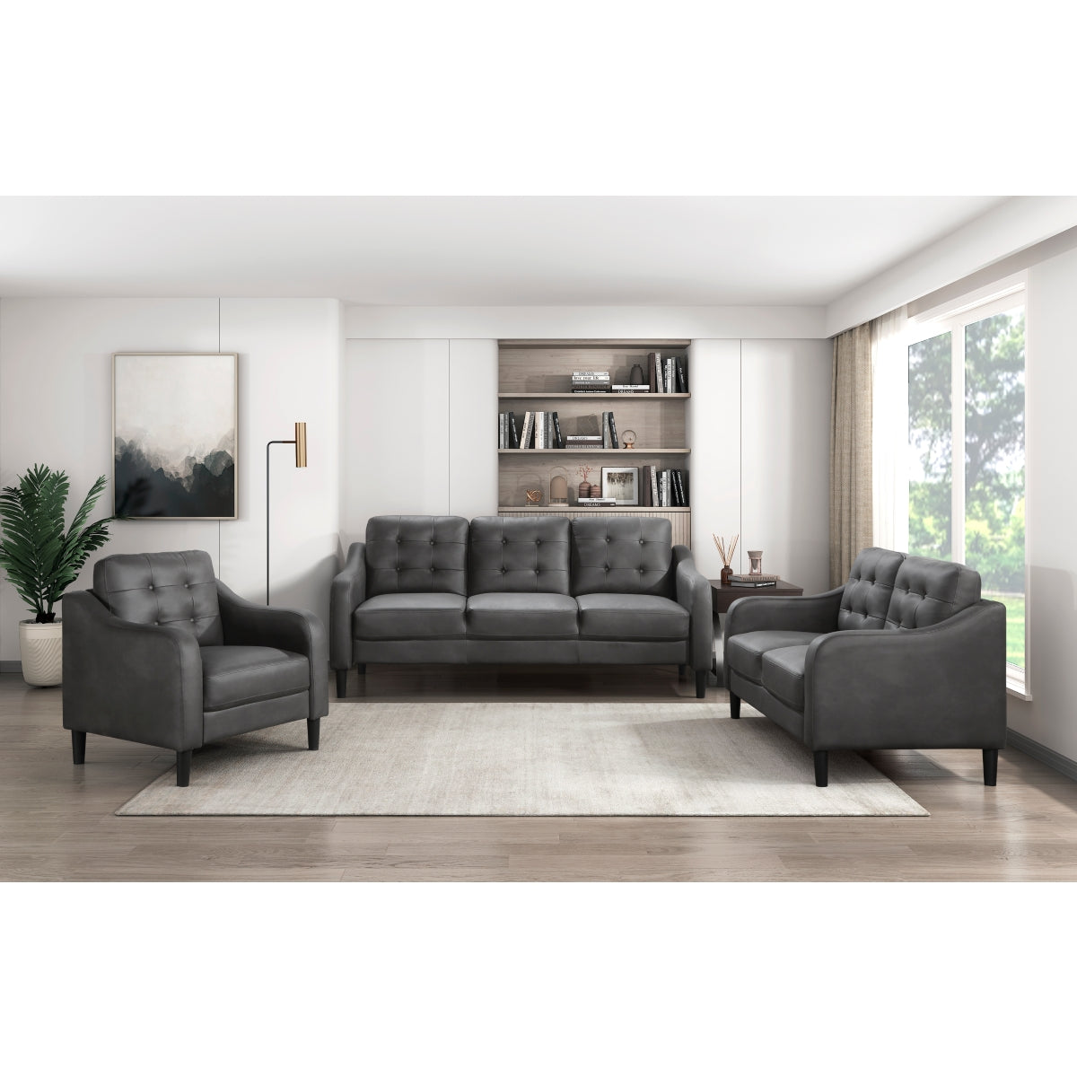 Mallory Gray Microfiber Loveseat
