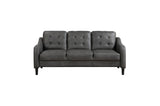 Mallory Gray Microfiber Living Room Set chair front view