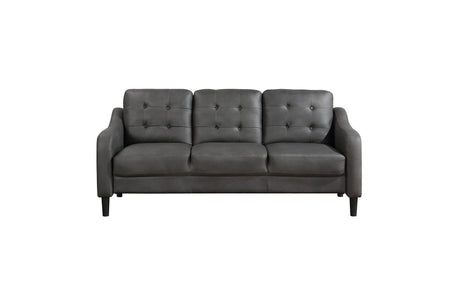Mallory Gray Microfiber Living Room Set chair front view