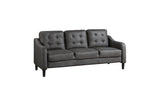 Mallory Gray Microfiber Living Room Set sofa detailed upholstery