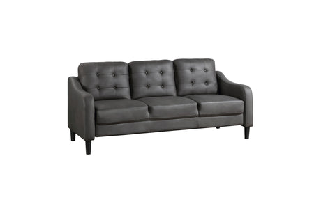 Mallory Gray Microfiber Living Room Set sofa detailed upholstery