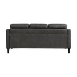 Mallory gray microfiber sofa detailed upholstery close-up