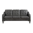 Mallory gray microfiber sofa main front view
