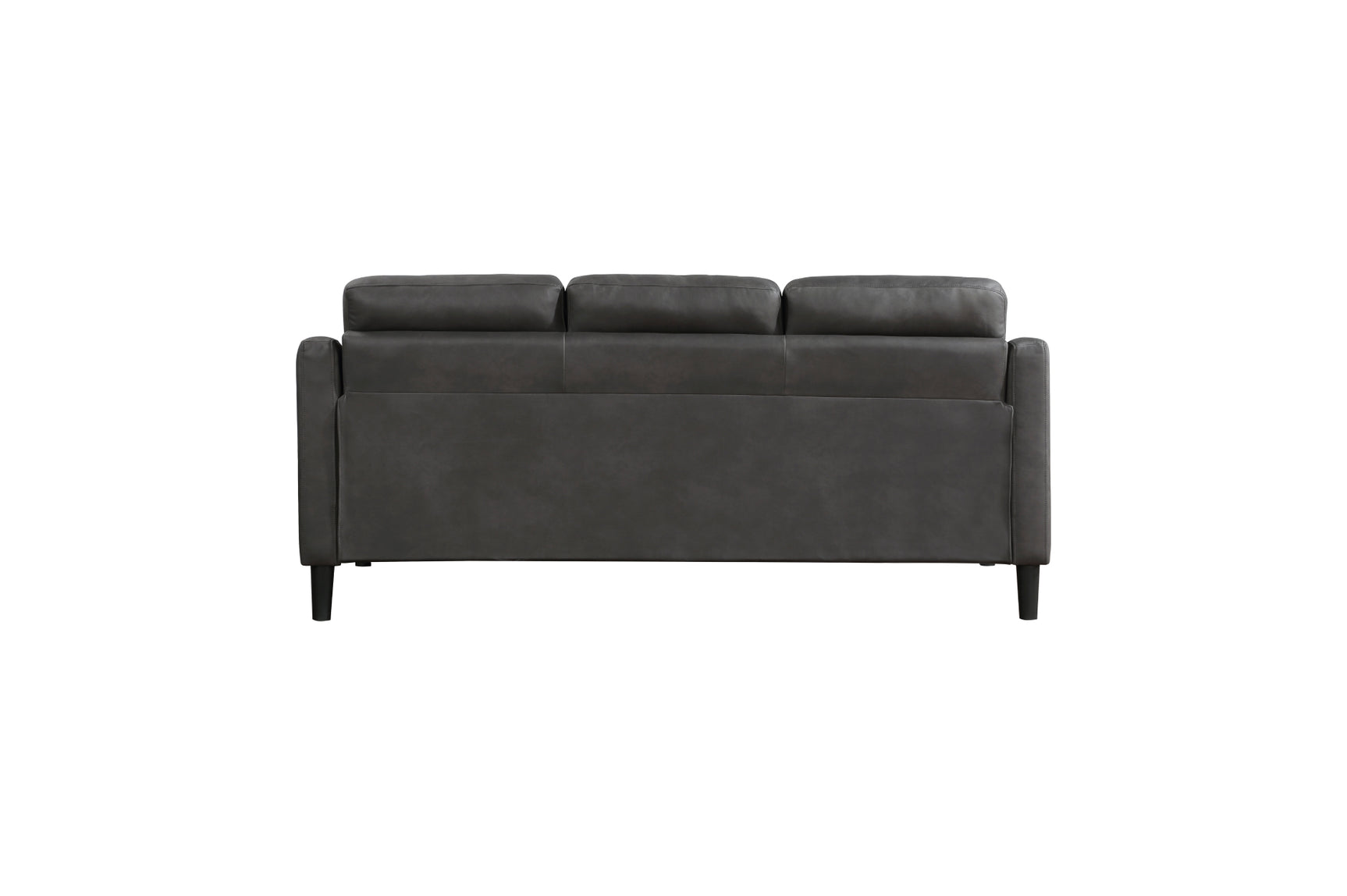 Mallory Gray Microfiber Living Room Set loveseat angled view
