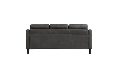 Mallory Gray Microfiber Living Room Set loveseat angled view