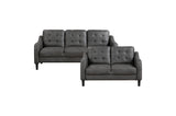 Mallory Gray Microfiber Living Room Set chair close-up seat