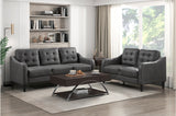Mallory Gray Microfiber Living Room Set sofa main view