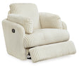 Tie-breakers Ivory Swivel Glider Recliner angled view