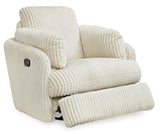 Tie-breakers Ivory Swivel Glider Recliner angled view