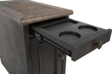 Tyler Grayish Brown/Black Coffee Table with 2 End Tables — detail view