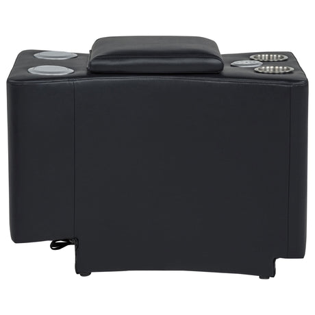 Madden Faux Leather Bluetooth Audio Console with Power Outlet Black — product image 8