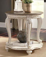 Realyn White/Brown Coffee Table with 2 End Tables — product view