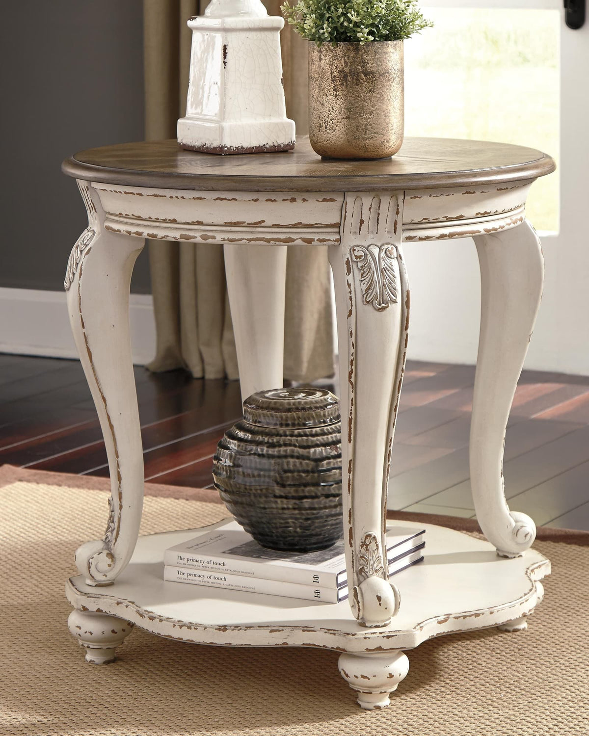 Realyn White/Brown Coffee Table with 2 End Tables — product view