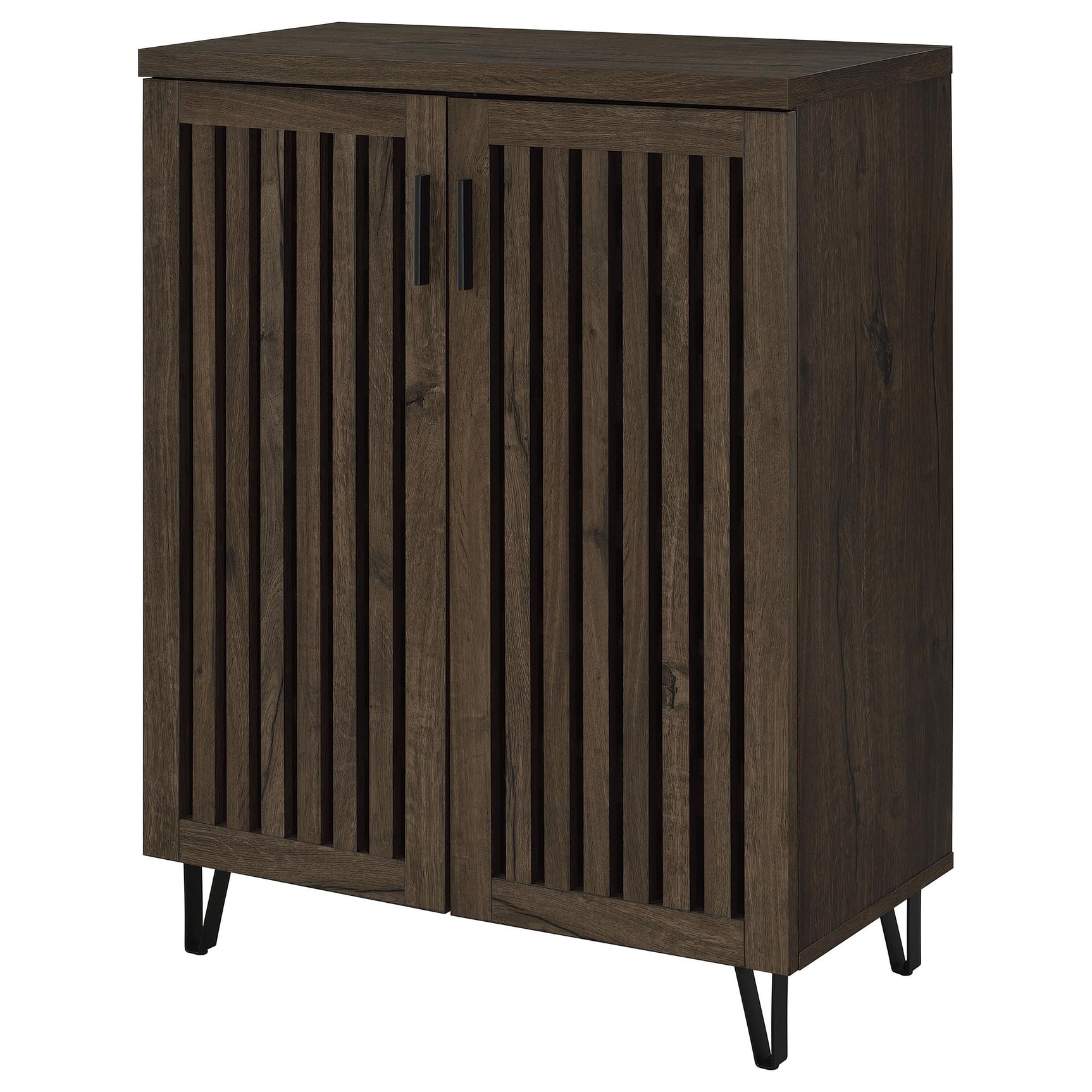 Brixton shoe cabinet standing in entryway setting