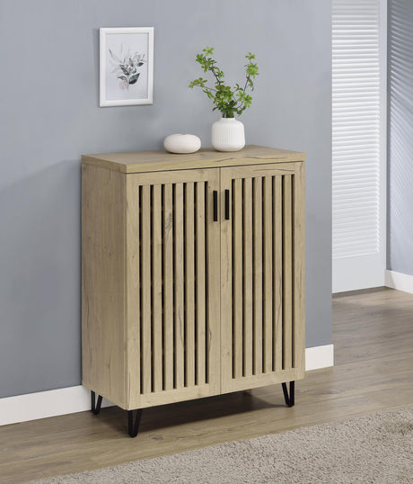 Brixton shoe cabinet vertical slat doors detail