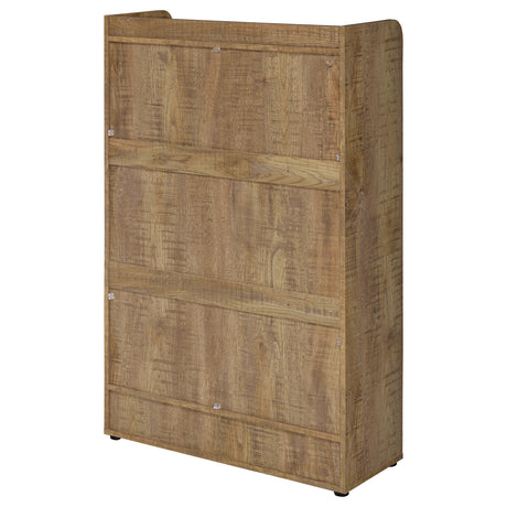 Denia shoe cabinet partially open with shoes visible
