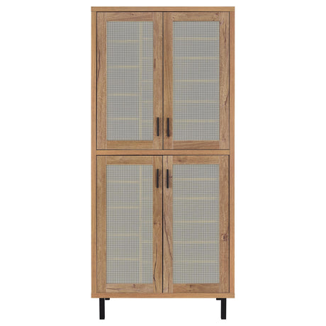 Interior view showing adjustable shelves inside shoe cabinet