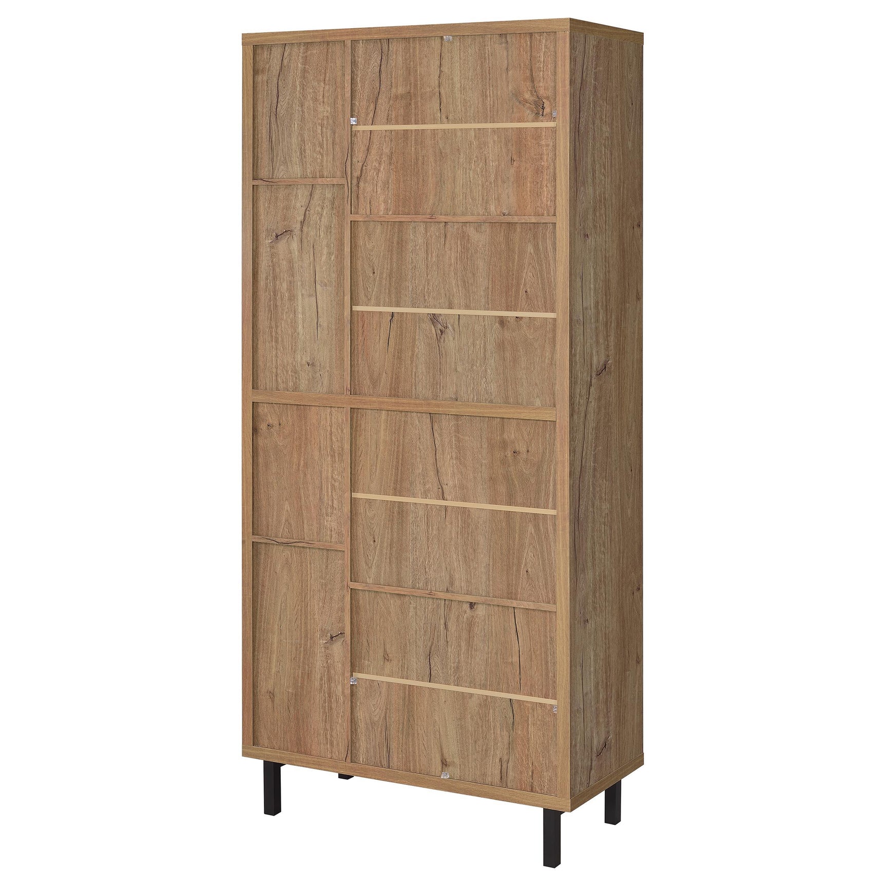 Adjustable shelves with various shoe sizes stored