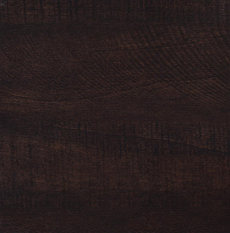Wadeline 2-Door Tall Accent Cabinet Rustic Tobacco top handle detail