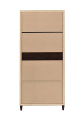 Wadeline 2-Door Tall Accent Cabinet Rustic Tobacco side angle