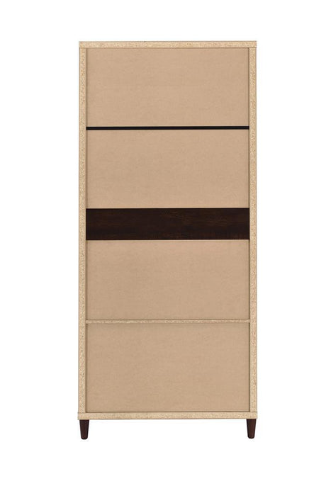 Wadeline 2-Door Tall Accent Cabinet Rustic Tobacco side angle