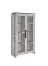 Alejo 2-Door Tall Curio Cabinet angled view showing curved legs