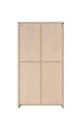 Alejo 2-Door Tall Curio Cabinet top close-up of dark espresso finish