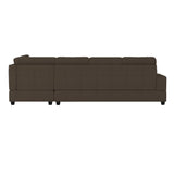 Side view of Maston Chocolate Fabric 2-Piece Reversible Sectional sectional sofa