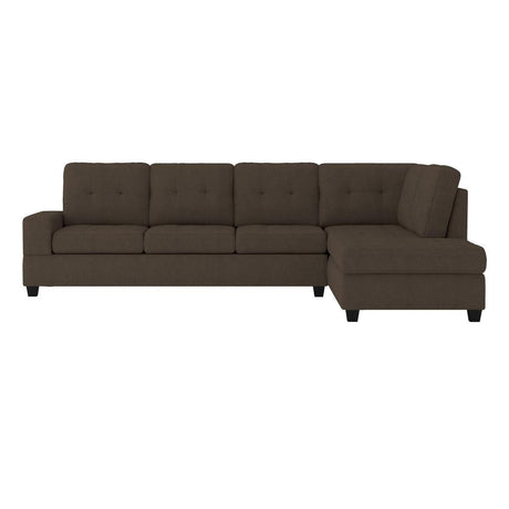 Main view of Maston Chocolate Fabric 2-Piece Reversible Sectional sectional sofa