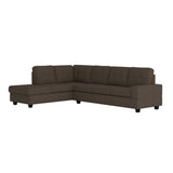 Room view of Maston Chocolate Fabric 2-Piece Reversible Sectional sectional sofa
