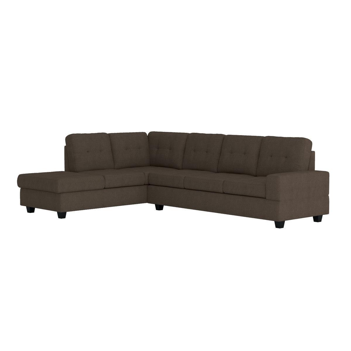 Room view of Maston Chocolate Fabric 2-Piece Reversible Sectional sectional sofa