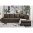 Detail view of Maston Chocolate Fabric 2-Piece Reversible Sectional sectional sofa seating
