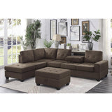 Room view of Maston Chocolate Fabric 2-Piece Reversible Sectional sectional sofa seating