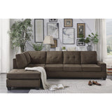 Main view of Maston Chocolate Fabric 2-Piece Reversible Sectional sectional sofa seating