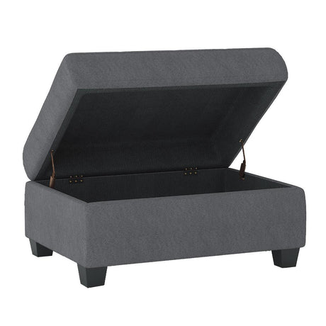 Room setting view of Maston Gray Sectional in light gray fabric